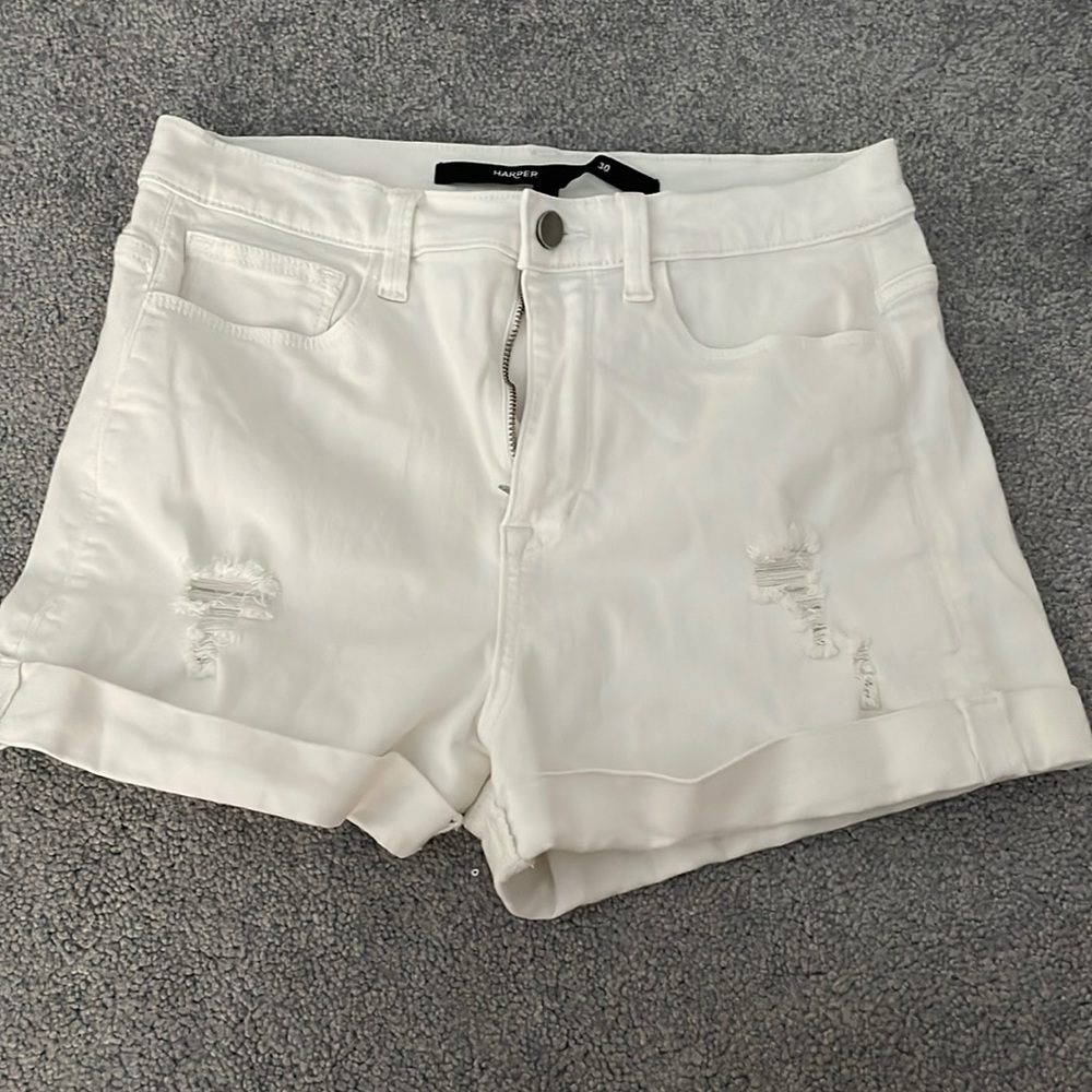 White Jean Shorts